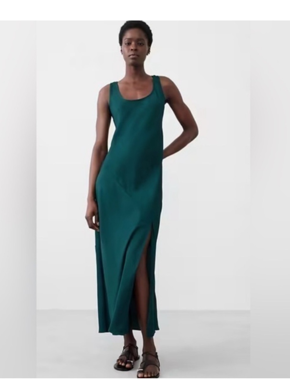 NWT Banana Republic Silky Twill Teal Bias Cut Maxi Dress. Size L